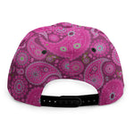 Pink Paisley Pattern Print Snapback Cap