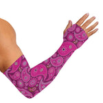 Pink Paisley Pattern Print Sun Protection Arm Sleeves