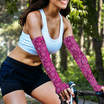 Pink Paisley Pattern Print Sun Protection Arm Sleeves