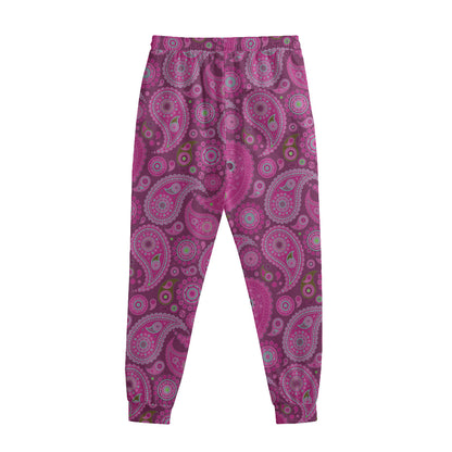 Pink Paisley Pattern Print Sweatpants
