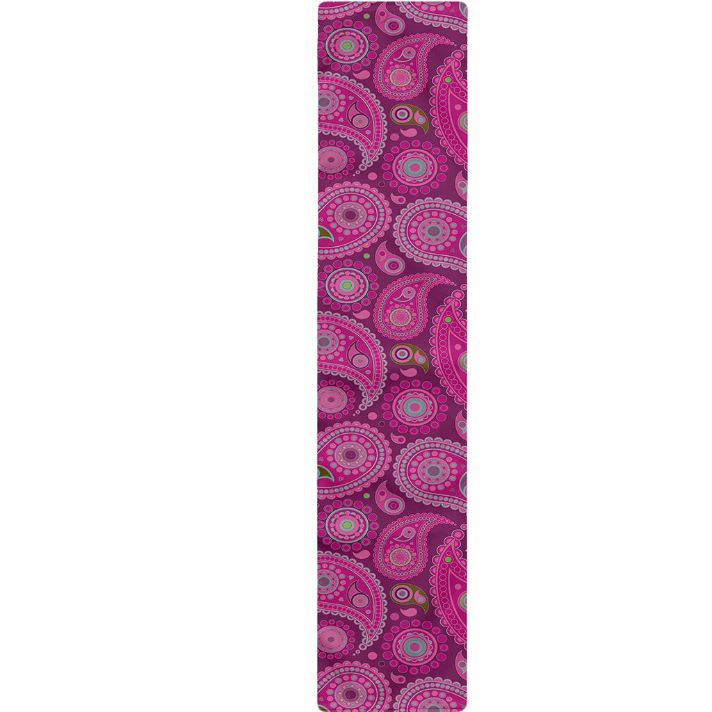 Pink Paisley Pattern Print Table Runner