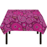 Pink Paisley Pattern Print Tablecloth