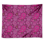 Pink Paisley Pattern Print Tapestry