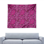 Pink Paisley Pattern Print Tapestry