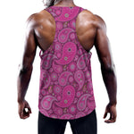Pink Paisley Pattern Print Training Tank Top