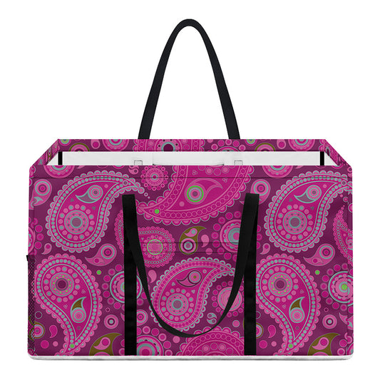 Pink Paisley Pattern Print Utility Tote Bag