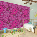 Pink Paisley Pattern Print Wall Sticker