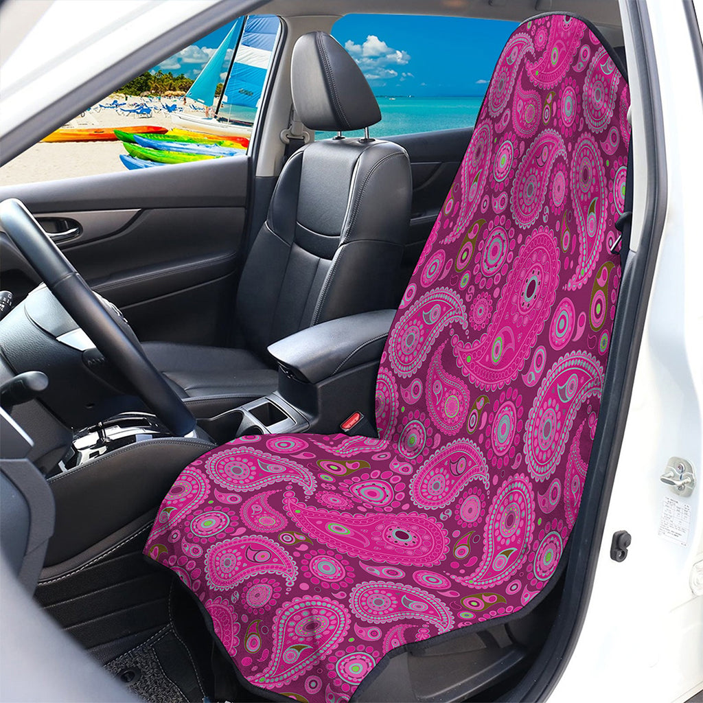Pink Paisley Pattern Print Waterproof Car Seat Cover