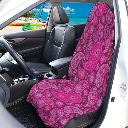 Pink Paisley Pattern Print Waterproof Car Seat Cover