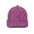 Pink Paisley Pattern Print White Mesh Trucker Hat