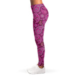 Pink Paisley Pattern Print Women's Leggings