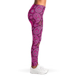 Pink Paisley Pattern Print Women's Leggings