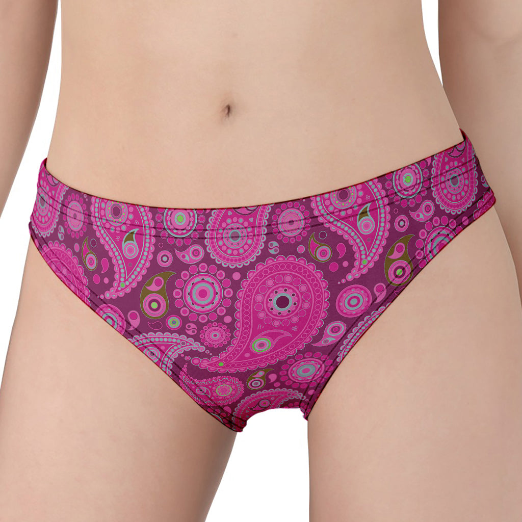 Pink Paisley Pattern Print Women's Panties