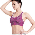 Pink Paisley Pattern Print Women's Sports Bra