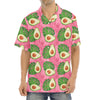 Pink Palm Leaf Avocado Print Aloha Shirt