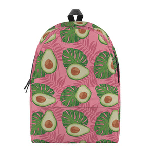 Pink Palm Leaf Avocado Print Backpack