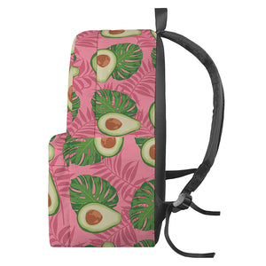 Pink Palm Leaf Avocado Print Backpack