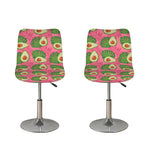 Pink Palm Leaf Avocado Print Bar Stool Covers