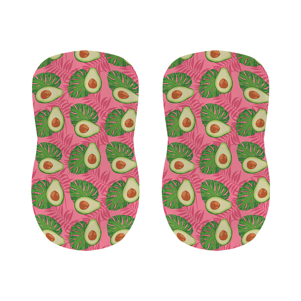 Pink Palm Leaf Avocado Print Bar Stool Covers
