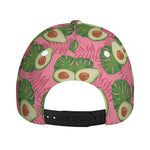 Pink Palm Leaf Avocado Print Baseball Cap