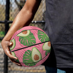 Pink Palm Leaf Avocado Print Basketball