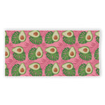 Pink Palm Leaf Avocado Print Beach Towel