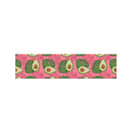 Pink Palm Leaf Avocado Print Bed Runner