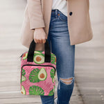 Pink Palm Leaf Avocado Print Bible Tote Bag