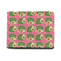 Pink Palm Leaf Avocado Print Bifold Wallet