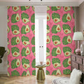 Pink Palm Leaf Avocado Print Dimout Pencil Pleat Curtains