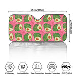 Pink Palm Leaf Avocado Print Car Windshield Sun Shade