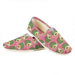 Pink Palm Leaf Avocado Print Casual Shoes