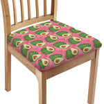 Pink Palm Leaf Avocado Print Chair Cushion Cover