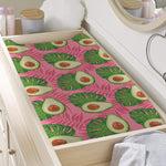 Pink Palm Leaf Avocado Print Changing Pad Cover