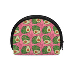Pink Palm Leaf Avocado Print Coin Purse