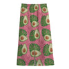 Pink Palm Leaf Avocado Print Cotton Front Slit Maxi Skirt