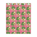 Pink Palm Leaf Avocado Print Curtain