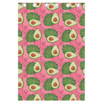 Pink Palm Leaf Avocado Print Curtain