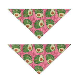 Pink Palm Leaf Avocado Print Dog Bandana