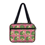 Pink Palm Leaf Avocado Print Double Strap Bible Bag