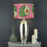 Pink Palm Leaf Avocado Print Drum Lamp Shade