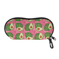 Pink Palm Leaf Avocado Print Glasses Case