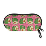 Pink Palm Leaf Avocado Print Glasses Case