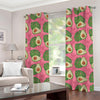 Pink Palm Leaf Avocado Print Grommet Curtains