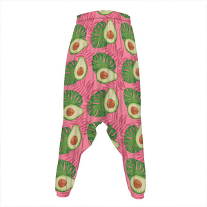 Pink Palm Leaf Avocado Print Hammer Pants