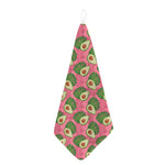 Pink Palm Leaf Avocado Print Hand Towel