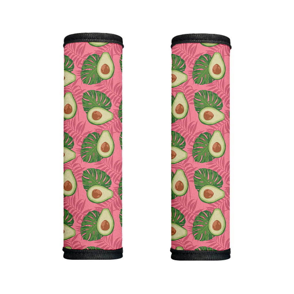 Pink Palm Leaf Avocado Print Handle Covers