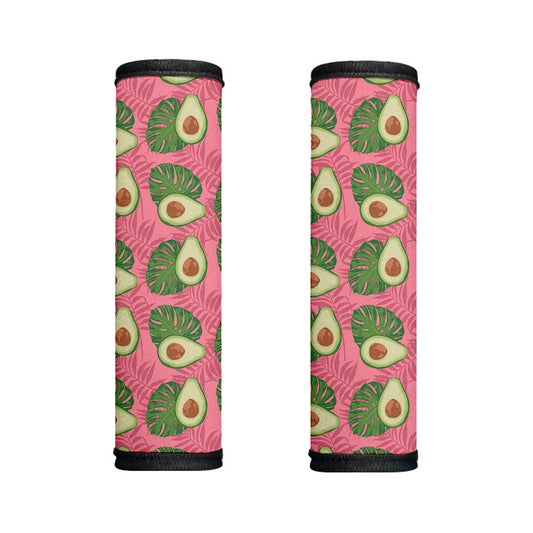 Pink Palm Leaf Avocado Print Handle Covers
