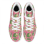 Pink Palm Leaf Avocado Print High Top Leather Sneakers