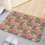 Pink Palm Leaf Avocado Print Indoor Door Mat